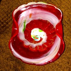 HAND BLOWN GLASS VINTAGE BOWL